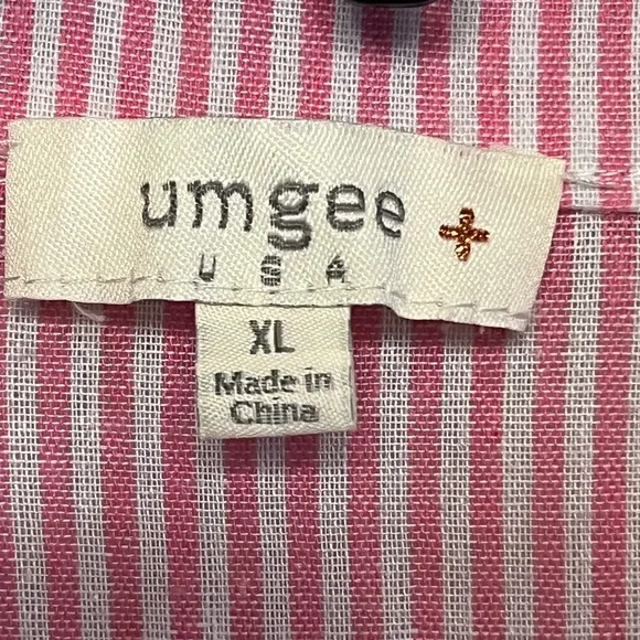 Umgee Pink and White Striped Tiered Dress - Picture 3 of 5